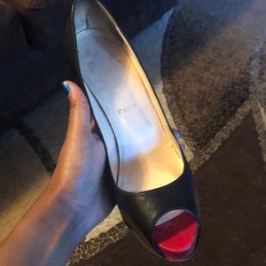 Black peep toe Christian louboutin